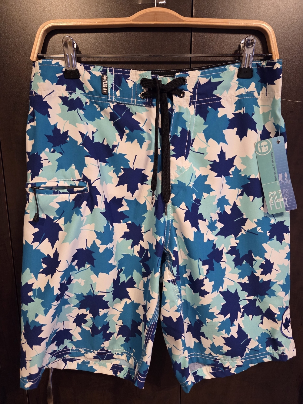 FLTR Men’s Blue Leaf-Print Swim Trunks